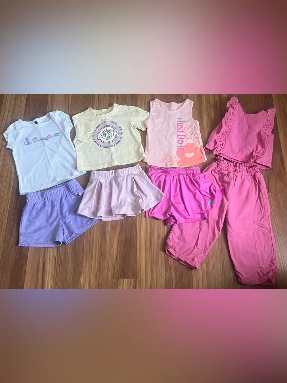 8 Piece Girls Bundle/Lot of Matching Sets Size 18 M Summer